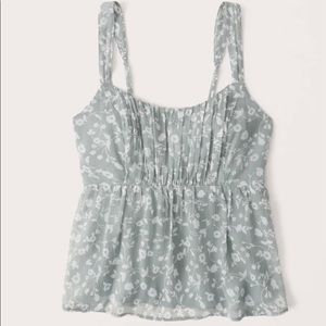 Abercrombie Tank Top Babydoll Ruched Chiffon Cami